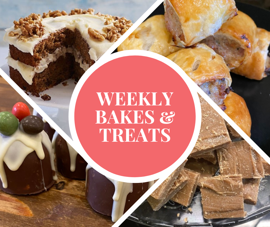 Weekly Bakes and treats to click and collect. Go on spoil yourself. Try something new