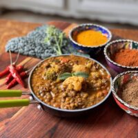 Vegetables and lentils curry