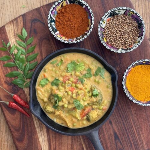 Mild and creamy vegetable korma curry
